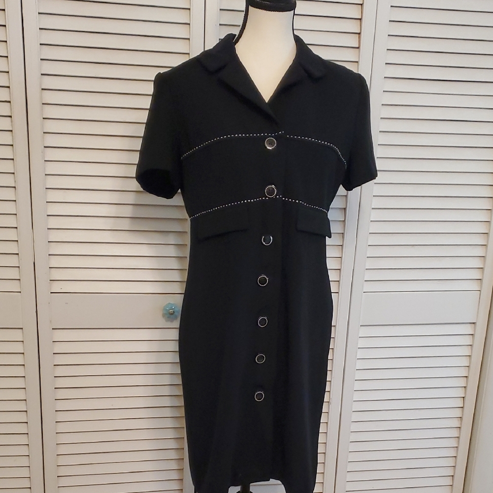 Danny & Nicole Black Classic Career Dress, Size 10 Petite